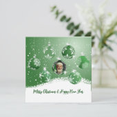 Grüne Weihnachten Einladung (Stehend Vorderseite)