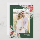 Grüne Weihnachten Elegante Foto Collage Urlaubskar (Vorderseite)