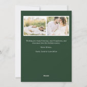 Grüne Weihnachten Elegante Foto Collage Urlaubskar (Rückseite)