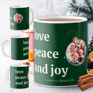 Grüne Weihnachten Familienfoto Liebe Frieden Freud Kaffeetasse