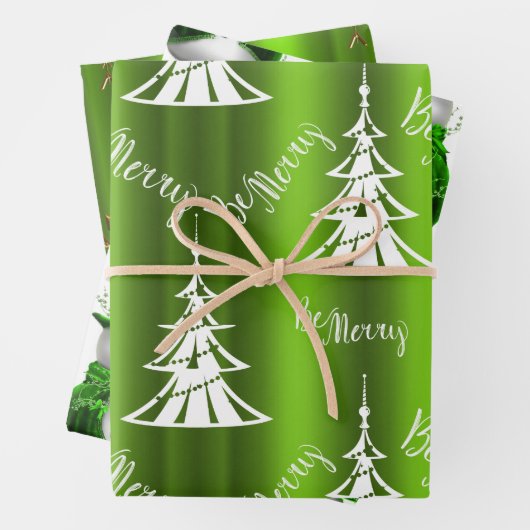 Grüne Weihnachten Geschenkpapier Set (Beispiel)