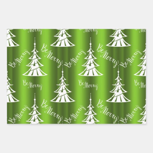 Grüne Weihnachten Geschenkpapier Set (Vorderseite)