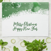 Grüne Weihnachten Geschirrtuch (Gefaltet)