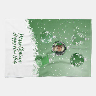 Grüne Weihnachten Geschirrtuch