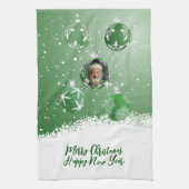 Grüne Weihnachten Geschirrtuch (Vertikal)