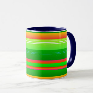 Grüne Weihnachten gestreift modern Tasse