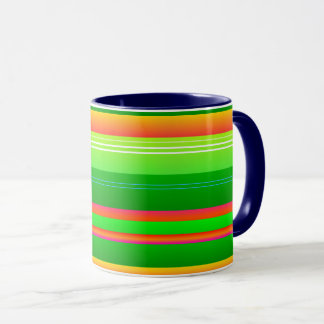 Grüne Weihnachten gestreift modern Tasse