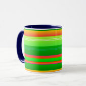 Grüne Weihnachten gestreift modern Tasse (Vorderseite Links)