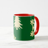 Grüne Weihnachten mit Schneeflocken Tasse (VorderseiteRechts)