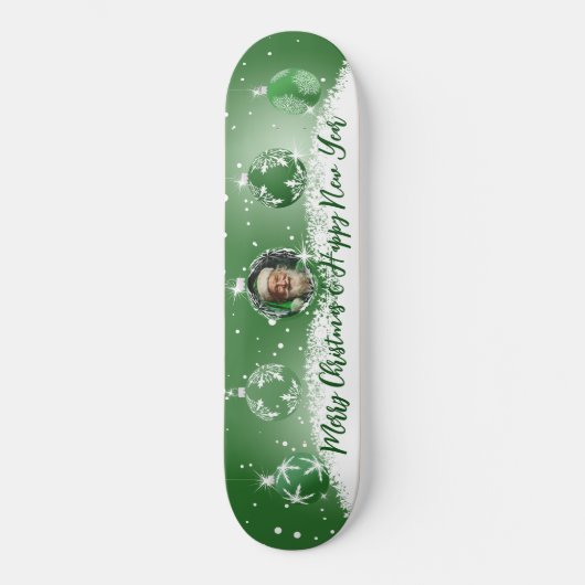 Grüne Weihnachten Skateboard (Vorderseite)