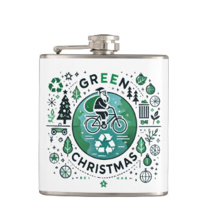 Grüne Weihnachten - Weihnachten und Recycelnd Desi Flachmann