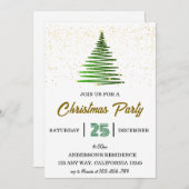 Grüne weihnachtliche Party Einladung (Vorne/Hinten)