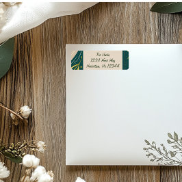 Grüne Weihnachts-Rücksendeadressen-Aufkleber Adressaufkleber