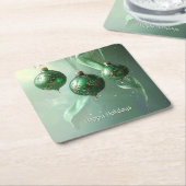 Grüne Weihnachtsball-Feier Rechteckiger Pappuntersetzer (angewinkelt)