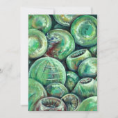 Grüne Weihnachtsbälle Feiertagskarte (Vorderseite)