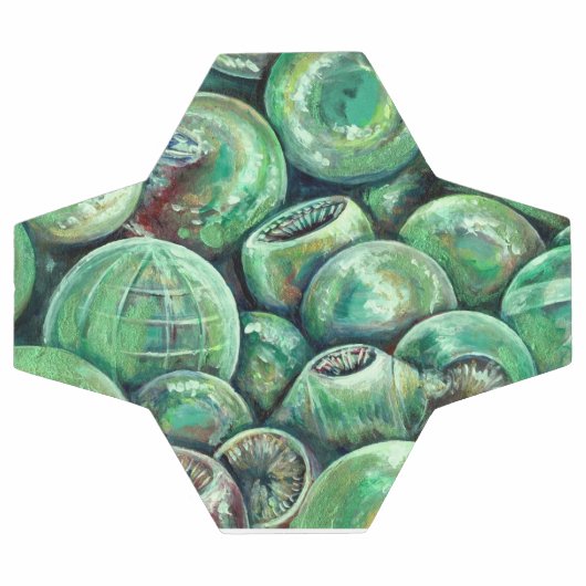 Grüne Weihnachtsbälle Fußball (Flach)