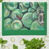 Grüne Weihnachtsbälle Geschirrtuch (Gefaltet)