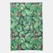 Grüne Weihnachtsbälle Geschirrtuch (Vertikal)