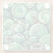 Grüne Weihnachtsbälle Glasuntersetzer (Rückseite)