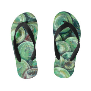 Grüne Weihnachtsbälle Kinderbadesandalen