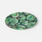 Grüne Weihnachtsbälle Pappteller (Schrägansicht)