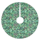 Grüne Weihnachtsbälle Polyester Weihnachtsbaumdecke (Vorderseite)