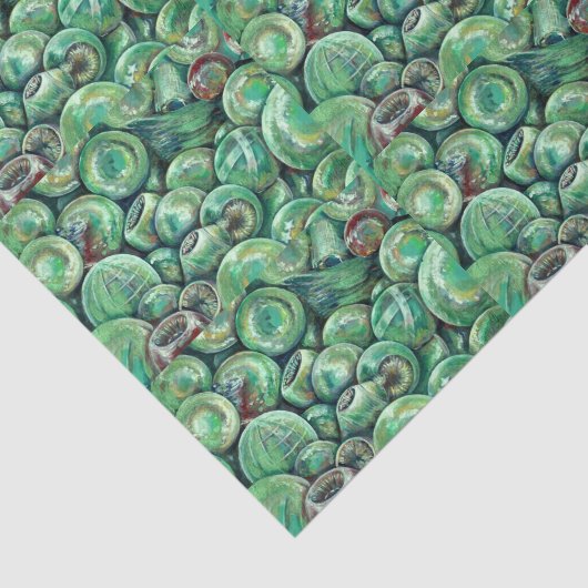 Grüne Weihnachtsbälle Seidenpapier (Ausschnitt)