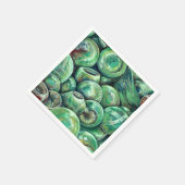 Grüne Weihnachtsbälle Serviette (Ecke)