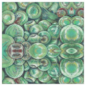 Grüne Weihnachtsbälle Stoff (Nahaufnahme)