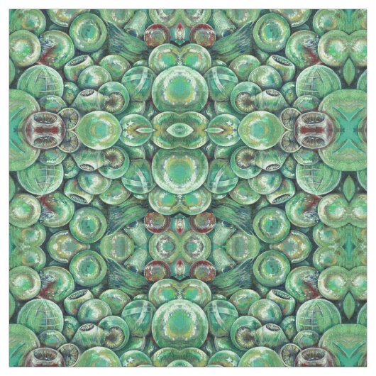 Grüne Weihnachtsbälle Stoff (Muster)