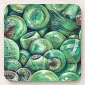 Grüne Weihnachtsbälle Untersetzer (Vorderseite)