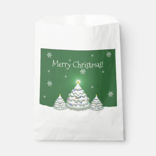 Grüne Weihnachtsbaum-Fingerhäuser Geschenktütchen (Vorderseite)