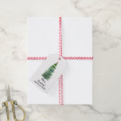 Grüne Weihnachtsbaum Geschenkanhänger (Mit Garn)