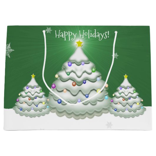 Grüne Weihnachtsbaum-Geschenktasche Große Geschenktüte (Vorderseite)