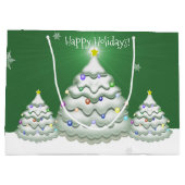 Grüne Weihnachtsbaum-Geschenktasche Große Geschenktüte (Rückseite)