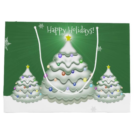 Grüne Weihnachtsbaum-Geschenktasche Große Geschenktüte (Rückseite)