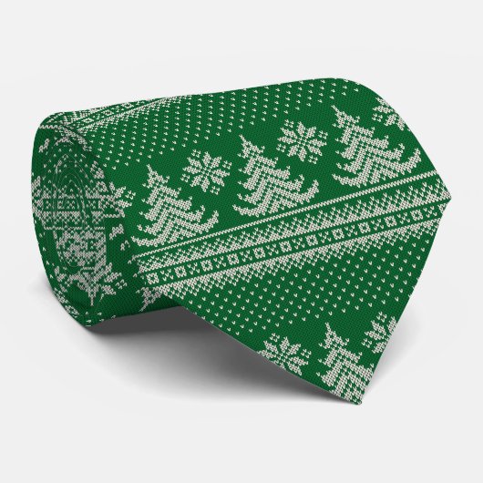 Grüne Weihnachtsbaum Krawatte (Gerollt)