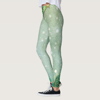 Grüne Weihnachtsbaum-Leggings Leggings