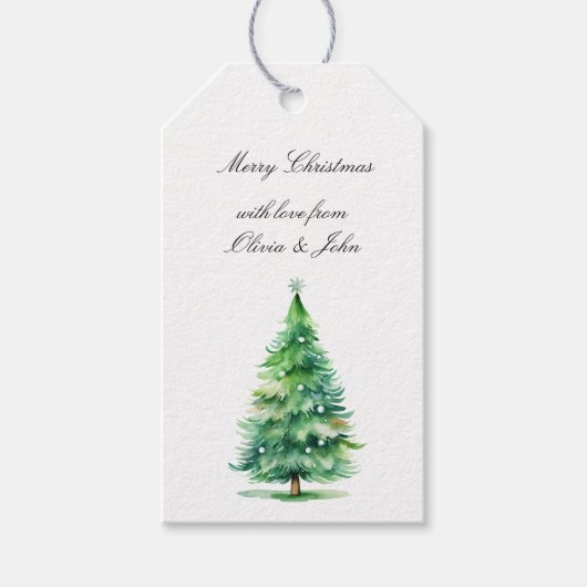 Grüne Weihnachtsbaum-Ornamente Geschenkanhänger (Vorderseite)