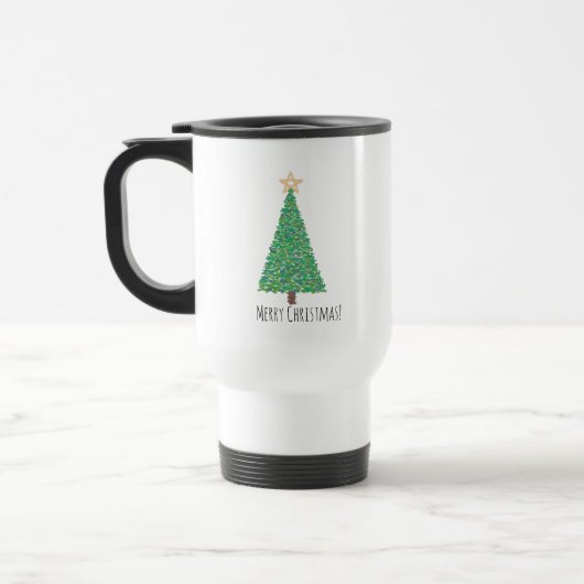 Grüne Weihnachtsbaum Reisebecher (Links)