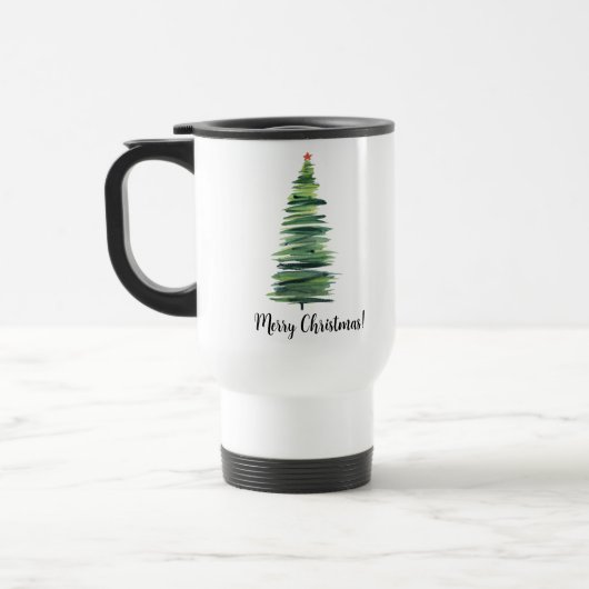 Grüne Weihnachtsbaum Reisebecher (Links)