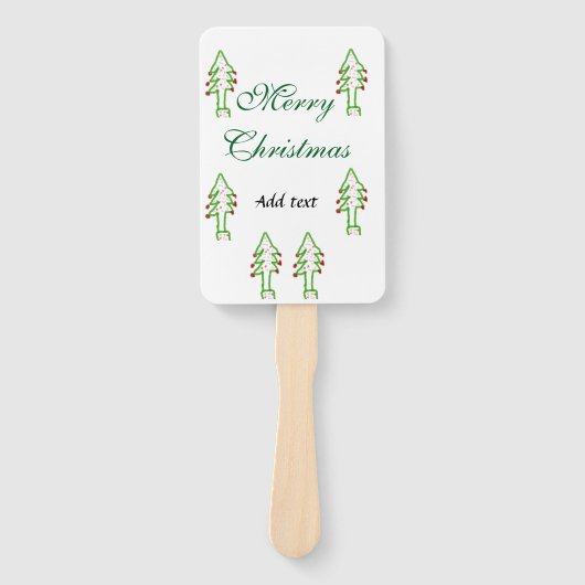 Grüne Weihnachtsbaum Rote Kirsche frohe Weihnachts Fächer (Vorderseite)