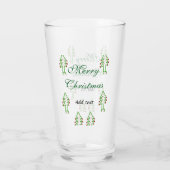 Grüne Weihnachtsbaum Rote Kirsche frohe Weihnachts Glas (Rückseite)