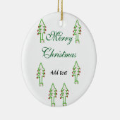 Grüne Weihnachtsbaum Rote Kirsche frohe Weihnachts Keramik Ornament (Rechts)