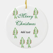 Grüne Weihnachtsbaum Rote Kirsche frohe Weihnachts Keramik Ornament (Hinten)