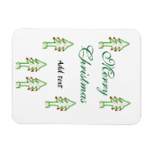 Grüne Weihnachtsbaum Rote Kirsche frohe Weihnachts Magnet (Horizontal)