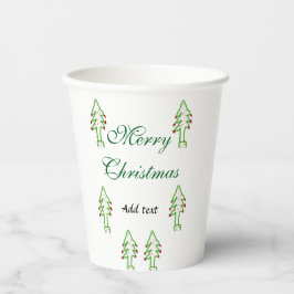 Grüne Weihnachtsbaum Rote Kirsche frohe Weihnachts Pappbecher