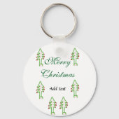 Grüne Weihnachtsbaum Rote Kirsche frohe Weihnachts Schlüsselanhänger (Rückseite)