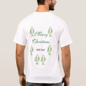 Grüne Weihnachtsbaum Rote Kirsche frohe Weihnachts T-Shirt (Rückseite)