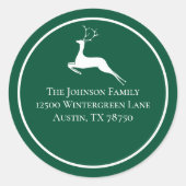 Grüne Weihnachtsbaum Runde Rücksendeadresse Runder Aufkleber (Vorderseite)